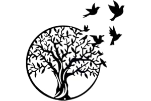 Pduoduo Arte de pared metálico con árbol de la vida, decoración colgante para interiores y exteriores, jardín, hogar, dormitorio, sala de estar (19.2 pulgadas)