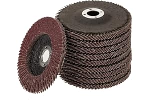 JPYH Dischi Lamellari Professionali, Disco lamellare Ø 100 mm, Dischi Abrasivi Grana 80, Corindone Rivestito per Metallo, Acciaio e Legno, Standard, Marrone, 10 pezzi