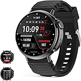 Smart klocka Ultra för kvinnor män med telefonsamtalsfunktion,1,52-tums rund HD-skärm,sport Fitness-tracker med hälsospårning