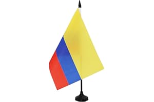 AZ FLAG Bandera de mesa de COLOMBIA 21x14cm BANDERINA de DESPACHO COLOMBIANA 14 x 21 cm