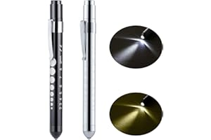 Neoreser Diagnostic Infirmière Penlight[2 Pièces], Lampe Pupille Stylo,Penlight Medical, Lumière Médicale Infirmière Stylo, vec Calibre de Pupilles, pour Médecin Infirmière(Noir, Blanc)