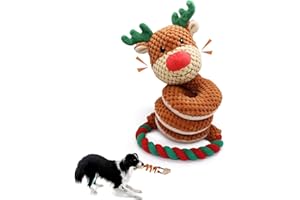 YIFRHYO Hundespielzeug große Hunde Tauziehen plüschtiere für Hunde,hundespielzeug quietschendes Interaktives Kauspielzeug für Große Kleine Mittel Die Weihnachtszeit