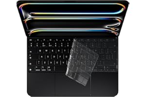 MasiBloom Housse de clavier en TPU pour iPad Pro M4 13" (A2925/A2926) - Clavier magique ultra fin - Accessoires de protection ultra fins - Disposition UK/EU (transparent)