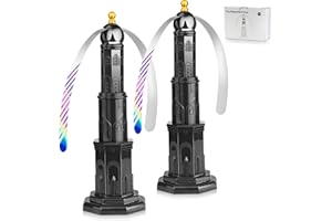 NALIKOSTY 2 repelentes de moscas con interruptor, repelente de moscas automático con ganchos, repelente de moscas suave para la mesa, terraza, restaurante, protección contra insectos, color negro