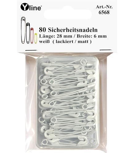 36 mini spille di sicurezza bianche circa 19 mm aghi di sicurezza sl