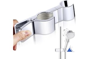Johiux Shower Head Holder, Adjustable Shower Holder, Hand Shower Holder, Bathroom Installations, 45° Rotatable Shower Head Holder, Adjustable, Shower Rail Shower Head Holders, No Drilling Shower