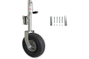KEPMOGOH Roue Jockey Remorque Charge Lourde 900 kg, Tube de 57 mm, Barre de Traction, Roue Avant, Support de remorque, cric de Bateau réglable pour remorques de Voiture, caravanes (Gros pneus)