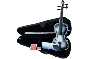 ZEST UK MUSIC SUPPLIES Violin 1/4 Black Burst Zest Student Acoustic Violins with Bow & Padded Case (1/4, Black Burst Acoustic19)