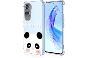 RankOne Coque de Téléphone Convient pour Honor 90 Lite 5G (6.7" inches) Transparent TPU Silicone Color Drawing Pattern Case - Panda