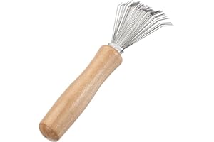 LABUYI 1 Pcs Nettoyant Poignée en Bois pour Peigne,Nettoyage Brosse à Cheveux Portable Brosse,Nettoyage De Peigne à Cheveux,Nettoyant Peigne Outil,pour Nettoyer Les Brosses,Peignes,Tapis De Bain,Tapis