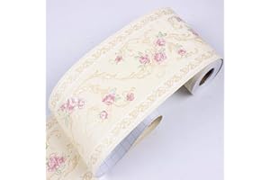 GouieRylin Cenefas Adhesivas Cocina De Friso Papel Para Paredes DecoracióN De Pared De Cocina, BañO,Pvc Cenefa Autoadhesiva Para DecoracióN Flores amarillas 10.6cm X 500CM