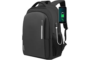 OSOCE Sac à dos pour homme avec port de charge USB, sac à dos antivol pour ordinateur portable avec compartiment pour ordinateur portable et poches antivol, 1.0 Noir, L, Casual
