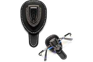 VOSO Car Sunglasses Holder, Leather Glasses Holders for Car Sun Visor, Eyeglasses Hanger and Ticket Card Clip Eyeglasses Mount for Car, Sun Glasses Holder Ticket/Card Clip for Car Visor Accessories