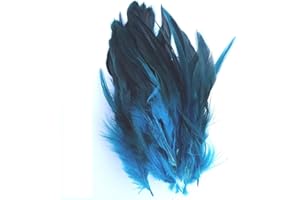 ATST Pack of 50 Rooster Pheasant Dip Dyed Feathers - 5-8" (12-20cm) Approx Length - Six Colour Choices (Turquoise)