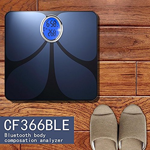 MOSISO Bluetooth Wi-Fi digitale Personenwaage aus Sicherheitsglas mit Edelstahloberfl?che.K?rperwaage Gewichtswaage für körperliche Untersuchung automatisch ein/ausmachen, mit Gratis-App für iOS und Android Slim Design Farbe:Blau - 6