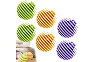 Bmeigo 6PCS Tumble Dryer Balls, Reusable Laundry Ball for Washing Machine Rubber Non-melt Soft Energy Saving Clothes Washing Balls for Home Dormitory(Green, Purple, Yellow)