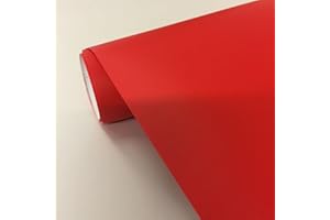 vgoltd Matt Car Wrap Self Adhesive Vinyl Motorbike Sticker Roll Cupboard Covering (Red, 600mm x 152cm)