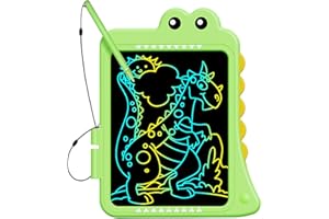 Fullware Dinosaurier LCD Schreibtafel Kinder 10 Zoll Bunte Maltafel Zaubertafel Kinder Tablet ab 2 3 4 5 6 Jahre, Geschenk Junge Mädchen 7 8 9 10 Grün