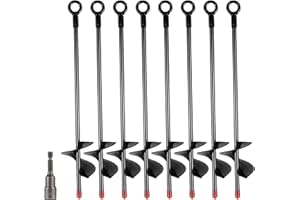 DBREAKS Anclajes a Suelo, 8 Piezas Anclaje de Tierra, Anclaje de cobertizo de 38cm en Espiral, para Uso intensivo, Carpas, toldos, cobertizos, Puertos de Coche, Juegos de Columpios, trampolín