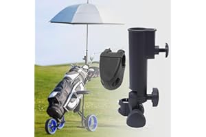Norhogo Adjustable Golf Cart Umbrella Holder, Golf Accessories, Universal Golf Umbrella Holder fits all Models Accessory, golf trolley umbrella holder for Golf Push Cart Handles- Black-need punch