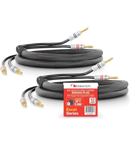 4 Conectores Banana VIBORG De Cobre Puro Con Terminal Rodiado – Para Cable De Altavoz