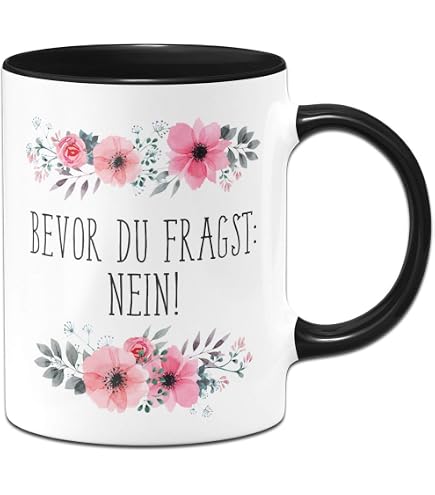 Lustige Kaffeetasse Mit Spruch „Blöde Kackscheiße“ – Beidseitig Bedruckt, Spülmaschinenfest, Schwarz