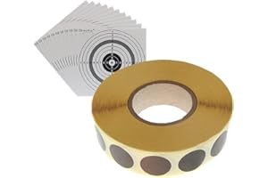 SHOOT-CLUB24 Schusspflaster schwarz 2000 Stück, Durchmesser 19mm, selbstklebend für Schießsport, Schützensport Zielscheiben + 10 original ShoXx.® Shoot-Club Zielscheiben mit 250 g/m²