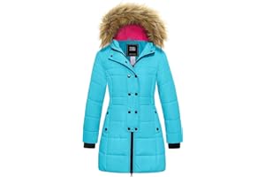 ZSHOW Mädchen Winter Warm Puffer Mäntel Wasserabweisend Outdoor Jacke Baumwolle Gepolsterte Jacken Kunstpelz KapuzenMäntel