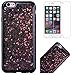Produktbild CE-Link iPhone 6 / iPhone 6s Hülle Glitzer Weiche Silikon Handyhülle Schwarz Schutzhülle Ultra Dünn Slim Glitter Backcover mit Bling Bling Sterne Muster Silicone TPU Bumper Clear Handy Tasche Schale Etui Weich Handytasche Soft Flexible für iPhone 6 / iPhone 6s (4,7 Zoll) Case Cover + 1 x HD Schutzfolie - Rosa Pink
