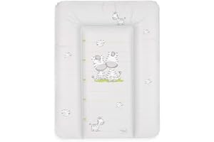 Ceba Baby® Matelas à Langer Bebe souple 70x50 cm - Matelas à langer epais lavable - pour garçons et filles - Certifié Öko-Tex - Imperméable - Zèbre Gris - 50x70 cm