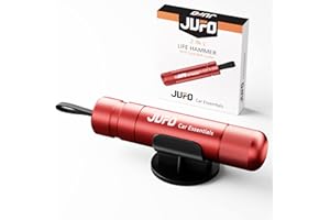 JUFO LifeHammer Emergency Car Safety Hammer with Window Breaker and Seatbelt Cutter – Essential Escape (Red)