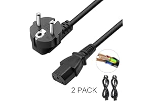 DTK Elettrico 1,8M IEC320 C13 H05VV-F Cavo di Alimentazione Caricatori per Dispositivi Freddi Stampante PC Monitor Televisione Videoproiettore PS3 PS4 PRO Attrezzatura DJ Cavo Nero 3 Pin(2 pacchetto)