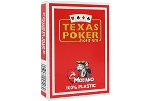 Modiano 300546 Texas Poker Jumbo - Cartas (PVC, Color Rojo