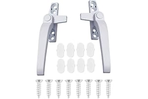 LOTNUT 2 Pcs Poignée de Fenêtre en Alliage D'aluminium Universelle Poignées de Fenêtre Verrouillage de Remplacement Droite Gauche de Fenêtre Avec Fix Fixation Vis Poignée de Fenêtre Coulissante