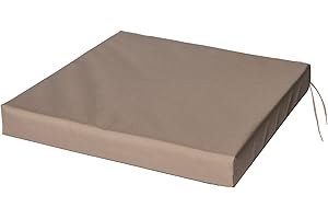 SOFTILLO Waterproof Chair Cushion With Ties Seat Pads Cushion Pad Indoors Outdoors Water Resistant Material Kitchen Dining Living Room Patio Garden Office Coffee Shop Foam Khaki 40x40x4cm