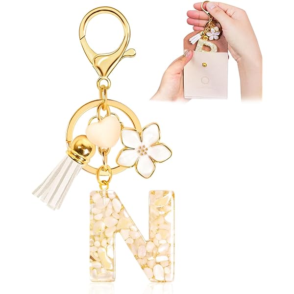 Portachiavi con ciondolo e iniziale dell'alfabeto per bambini (unisex
