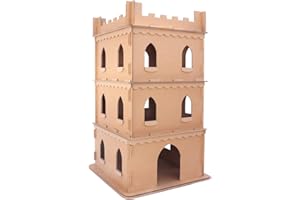 Smiley Pack Zamek dla Kota z Tektury Falistej, Domek i Kosz dla Kotów, Składane Łóżko (L)