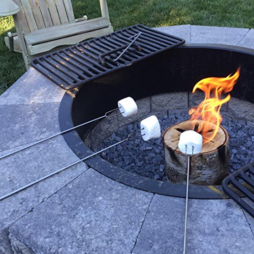 Nlife Marshmallow Roasting Sticks Smores Spieße Hot Dog Gabel Rotierende und Teleskopische Edelstahl für Camping Campfire Kochgeschirr (Set von 6, 32 Zoll, Free Rubber Covered Tipps) - 4