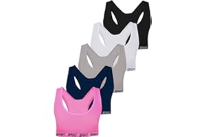 LOREZA ® 5 Bustier per Ragazze in Microfibra Reggiseno Sportivo Intimo con Schiena Spalline Spaghetti