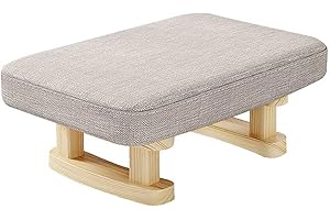 CHZIMADE Foot Stool Ottoman Footstool Pouffe Stool Low Stool Change Shoe Footrest Wooden Legs with Removable Padded Seat