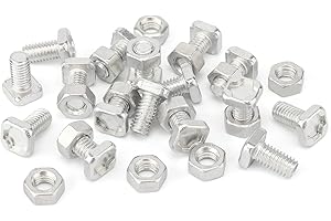 KINGLAKE Gewächshaus Schrauben gewächshausschrauben- 50 Stück Hammerkopfschrauben mit Muttern Aluminium Gewächshaus Zubehör Schrauben Teil