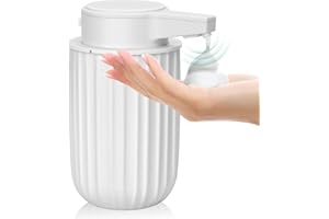 Phneems Dozownik mydła, automatyczny dozownik mydła w piance, elektryczny dozownik mydła z czujnikiem, 250 ml, automatyczne ładowanie USB, wodoodporność IPX5, do łazienki, kuchni, biały