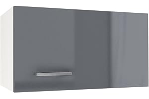 BERLIOZ CREATIONS Berlioz créations Alto Mueble de Cocina sobre Campana, Paneles de partículas, Gris, 60 x 33,3 x 35 cm