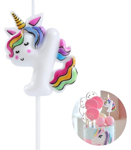 Regenbogen Zahlen-Geburtstagskerzen – Bunt, Cartoon-Motiv, Für Kuchen & Cupcakes (Nummer 4)