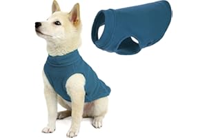 GOOBY Chaleco de Forro Polar elástico para Perro para Clima frío, pequeño, Azul Acero