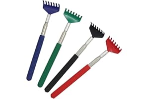 WIIAILOO 4 Pcs Back Scratcher Portable Extendable Back Scratcher with Telescopic Handle for Head Back Legs and Other Tickling Massage