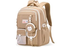 FRONET Sac à dos d'écolier pour adolescent, fille, garçon, cartable, sac à dos d'école, sac à dos décontracté, grand sac à dos pour femme, sac d'école, sac à dos pour femme, 9, 10, 11, 12, 13, 15 ans, 2, 3