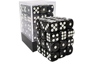 BESCON DICE Bescon 12mm 6 Sided Dice 36 in Brick Box, 12mm Six Sided Die (36) Block of Dice, Marble Black