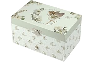 TrouSSELIER, Hada, Flower Fairies, Joyero musical, Ideal para niñas, Música de la Flute Encantada de Mozart, Color verde