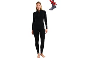Merino.Tech Vetement Femme Ensemble Laine Merinos - 100% Merino Wool Haut et Bas avec Chaussettes Lourd, Moyen, Léger